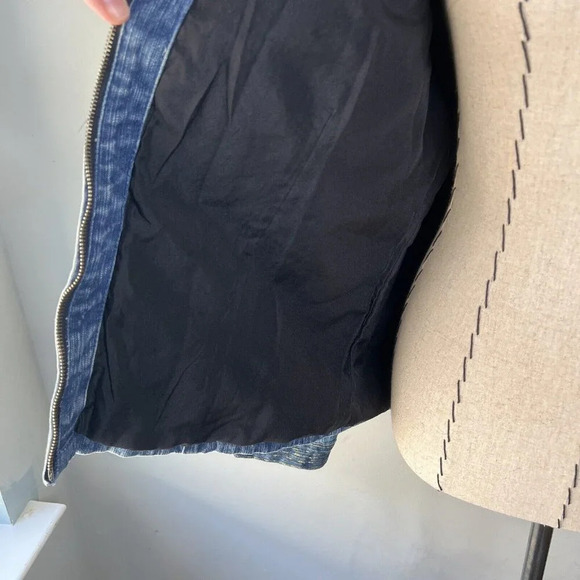 Chicos Denim Jacket Embroidered Gold Paisley Vintage Sz M 90s - Picture 7 of 10